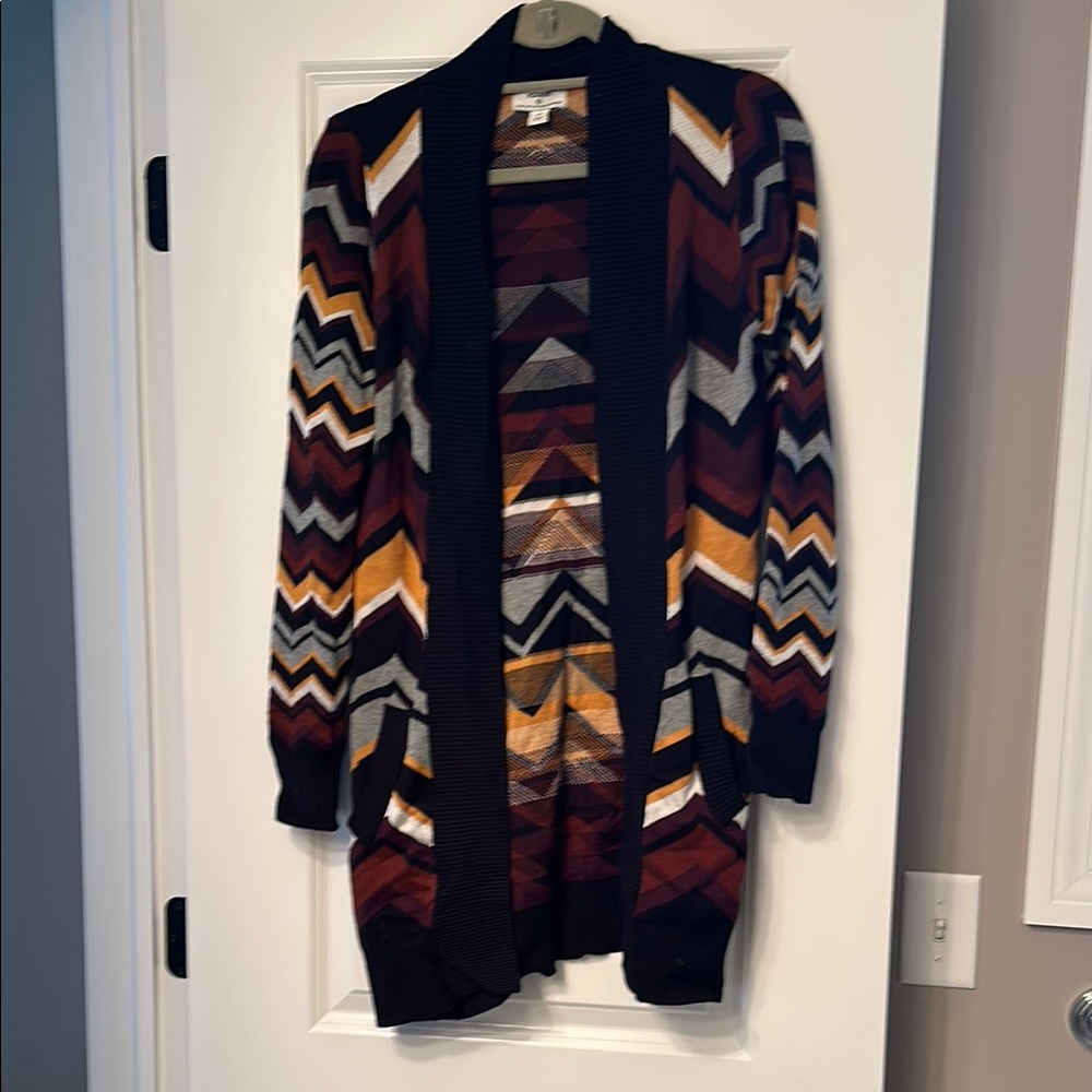 Missoni Brown and Orange Chevron Cardigan Sweater